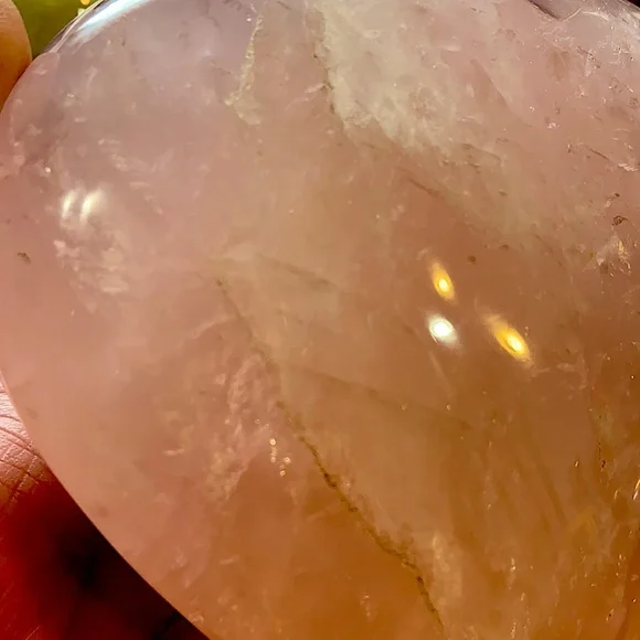 Huge Rose Quartz Crystal Heart Carving With Flash And Rainbows! - Picture 6 of 12